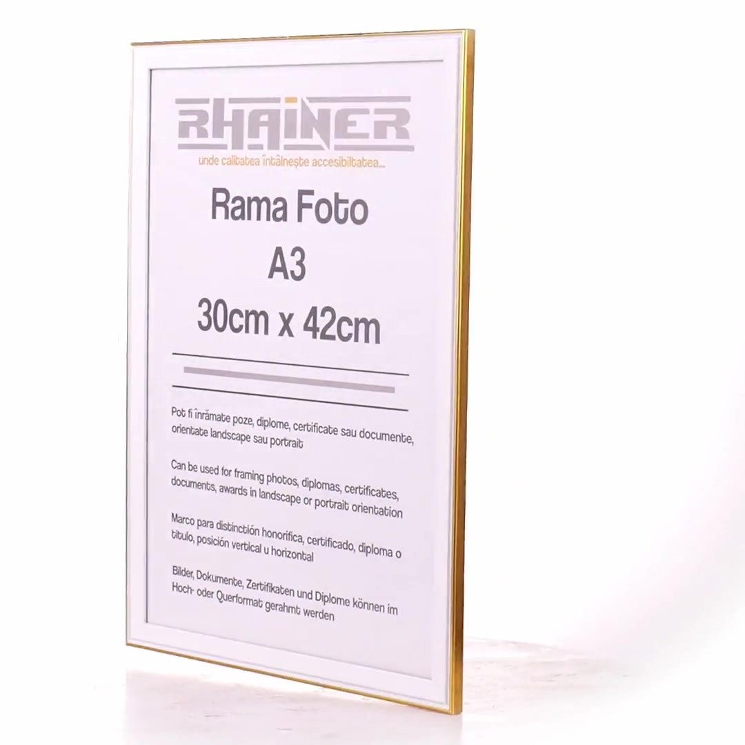 Barcelona photo frame white+gold A3