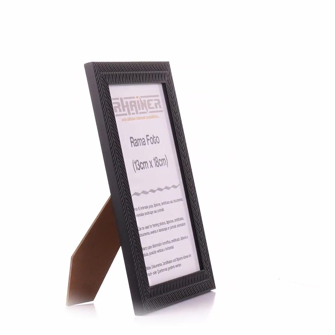 Leon black textured photo frame 13x18