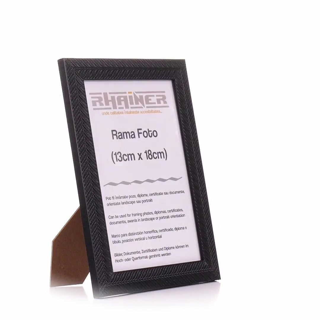Leon black textured photo frame 13x18