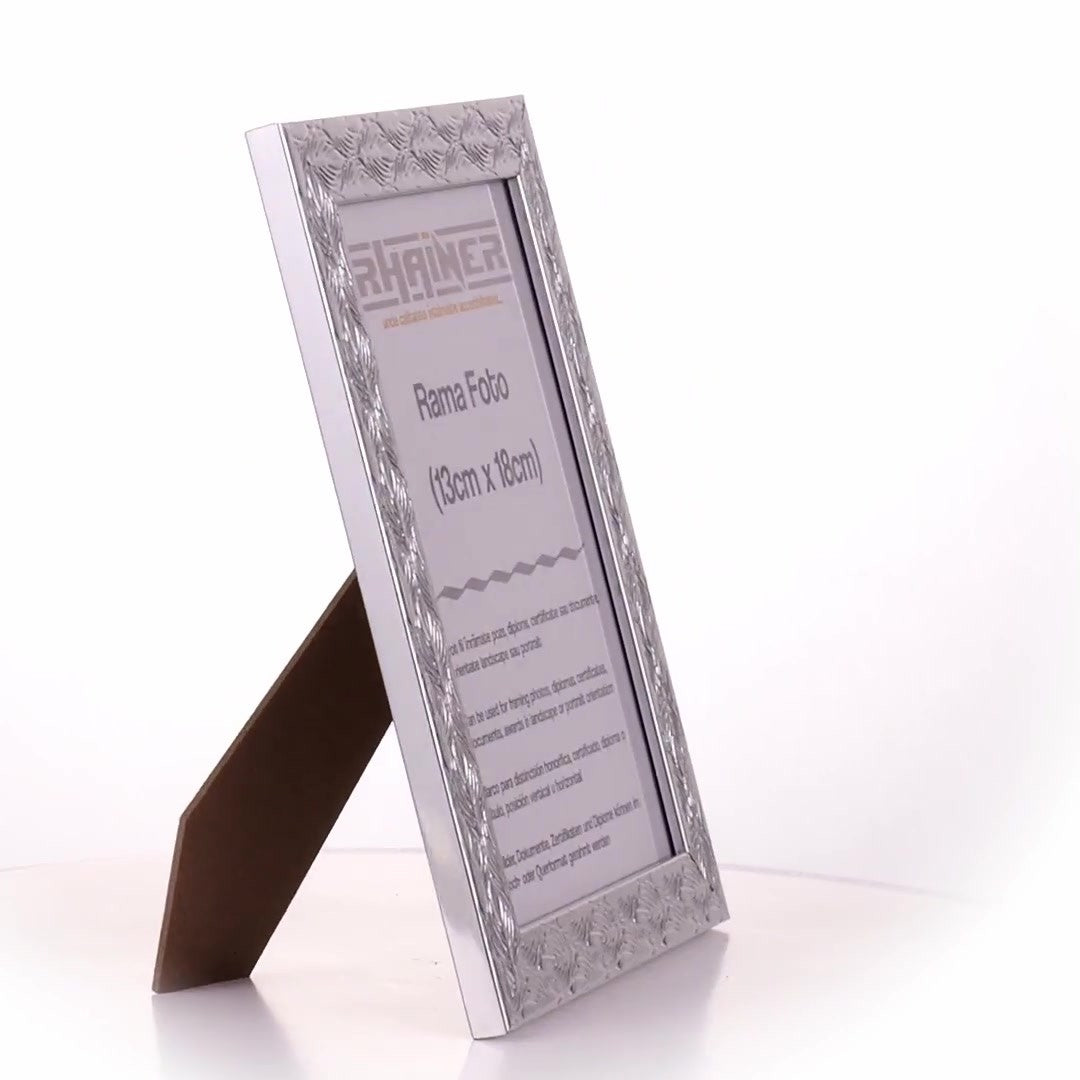 Textured silver Leon photo frame 13x18