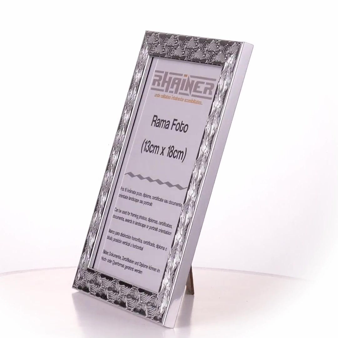 Textured silver Leon photo frame 13x18