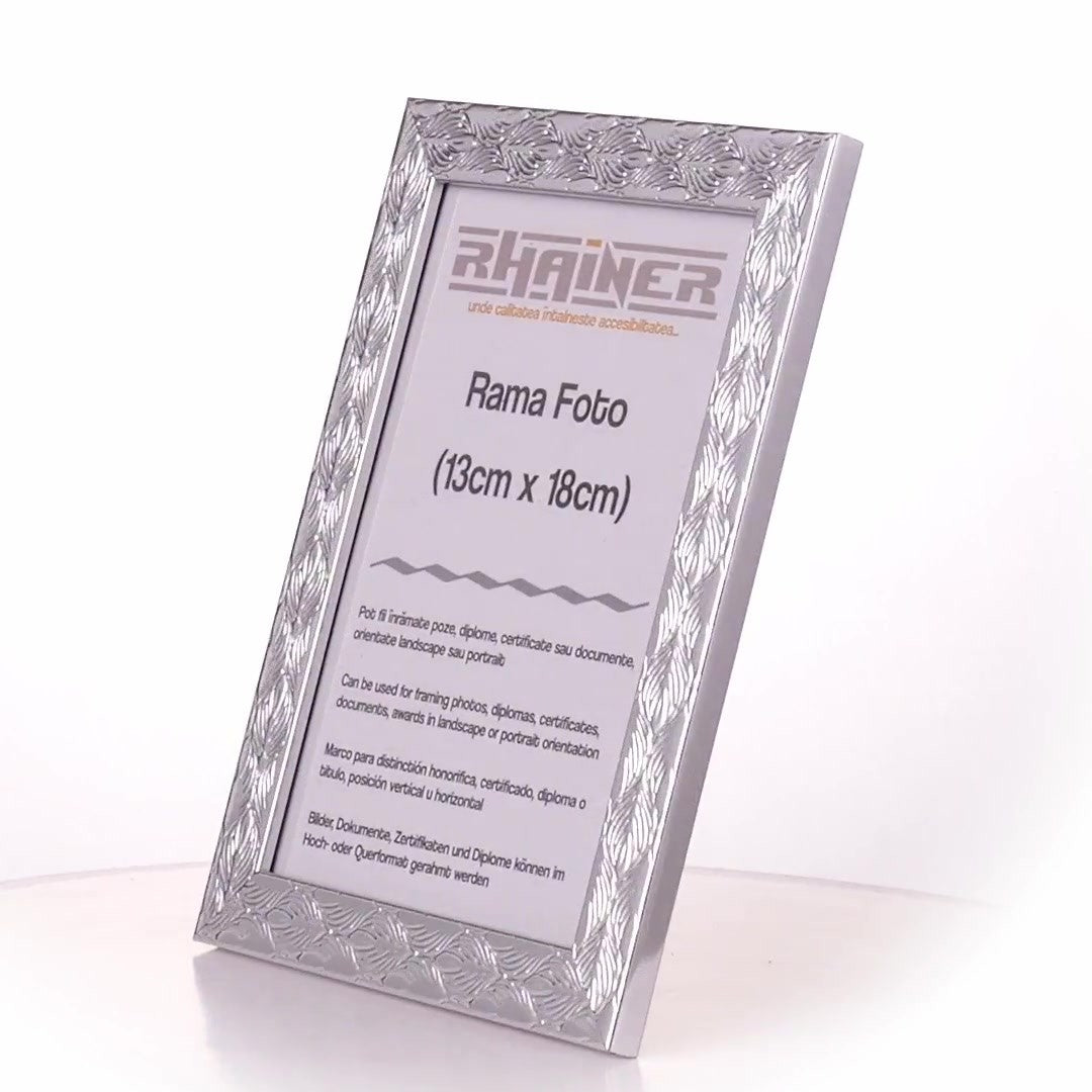 Textured silver Leon photo frame 13x18