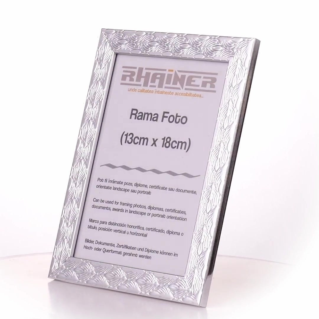 Textured silver Leon photo frame 13x18