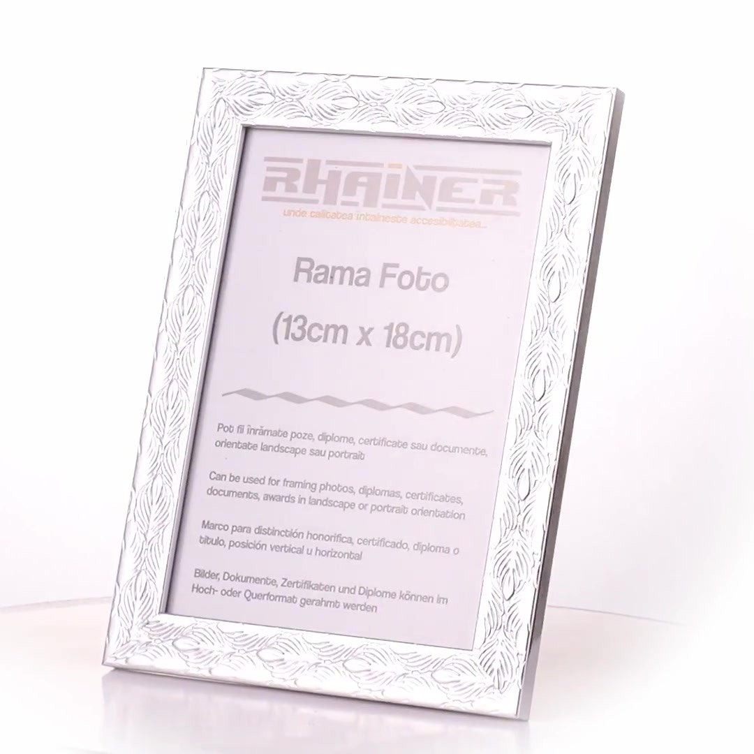 Textured silver Leon photo frame 13x18