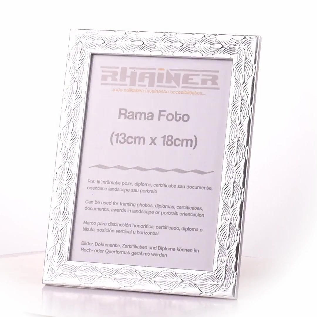 Textured silver Leon photo frame 13x18