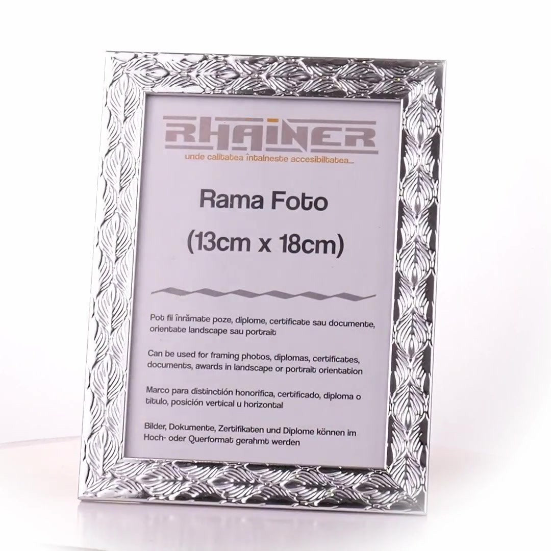 Textured silver Leon photo frame 13x18