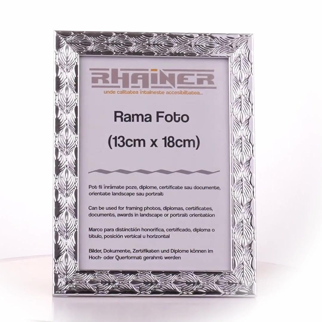 Textured silver Leon photo frame 13x18