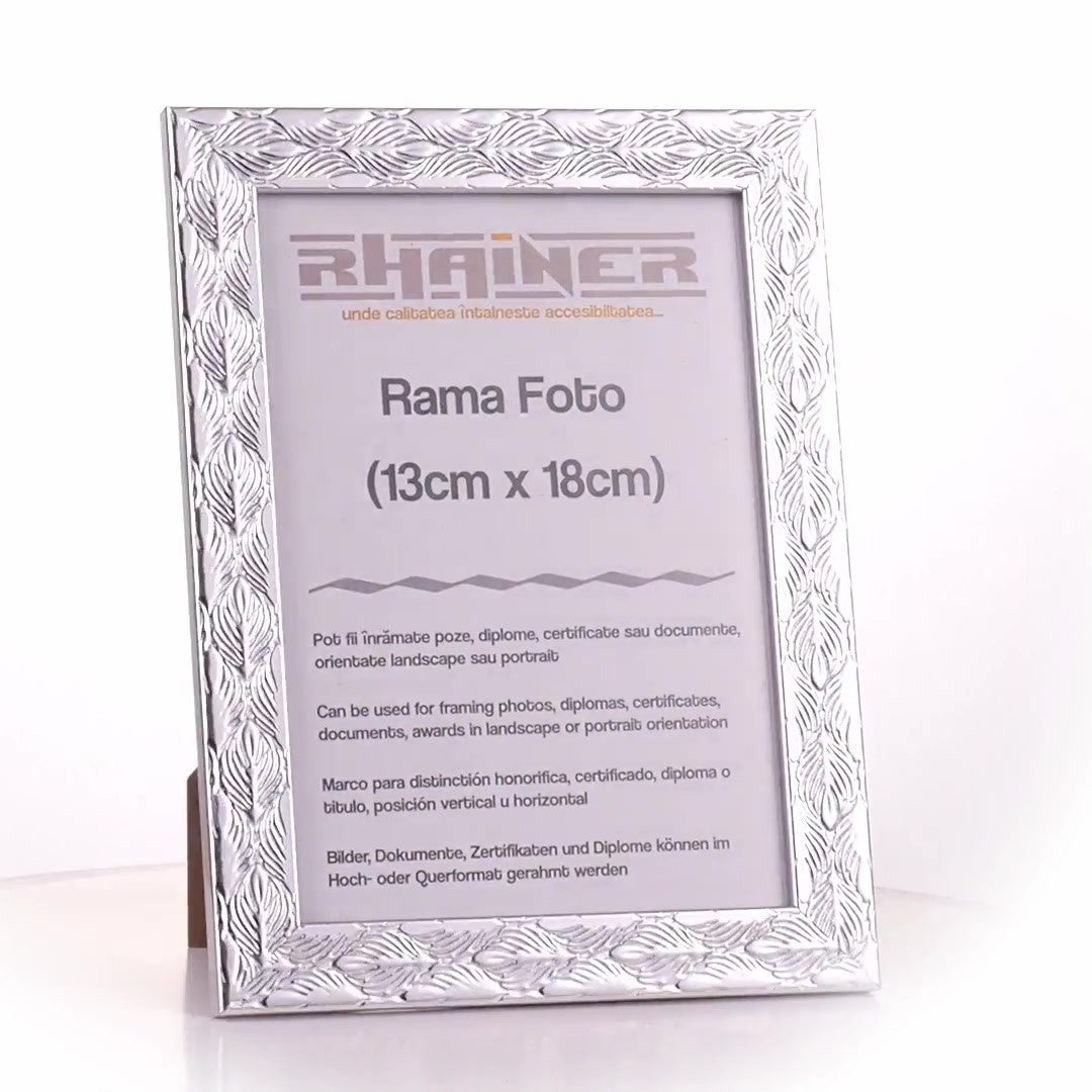 Textured silver Leon photo frame 13x18