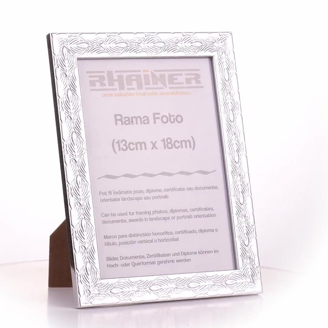 Textured silver Leon photo frame 13x18