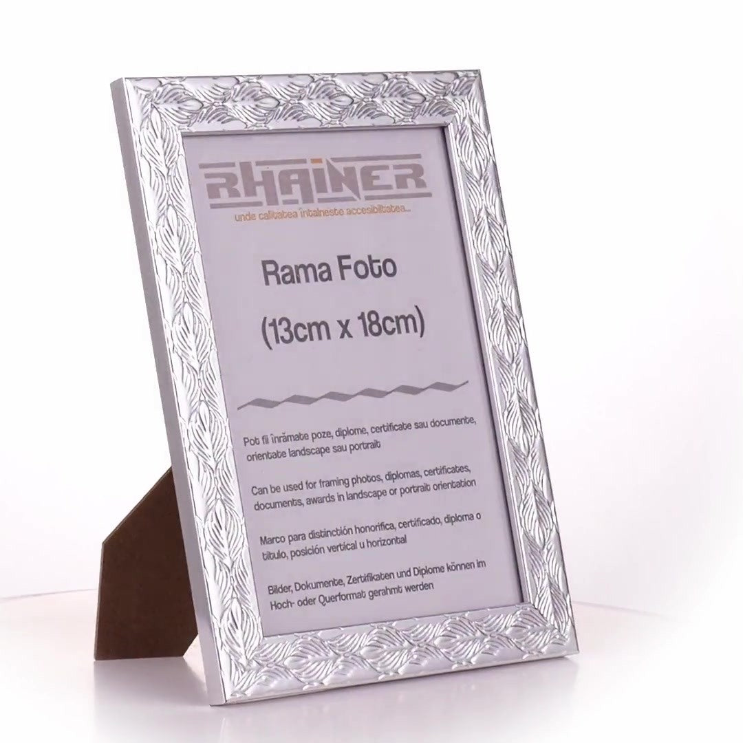 Textured silver Leon photo frame 13x18