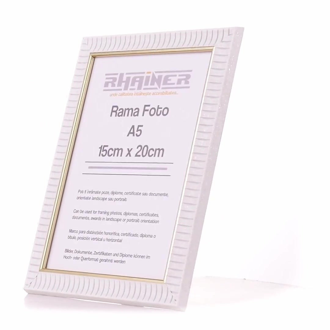 Merida photo frame white+gold A5