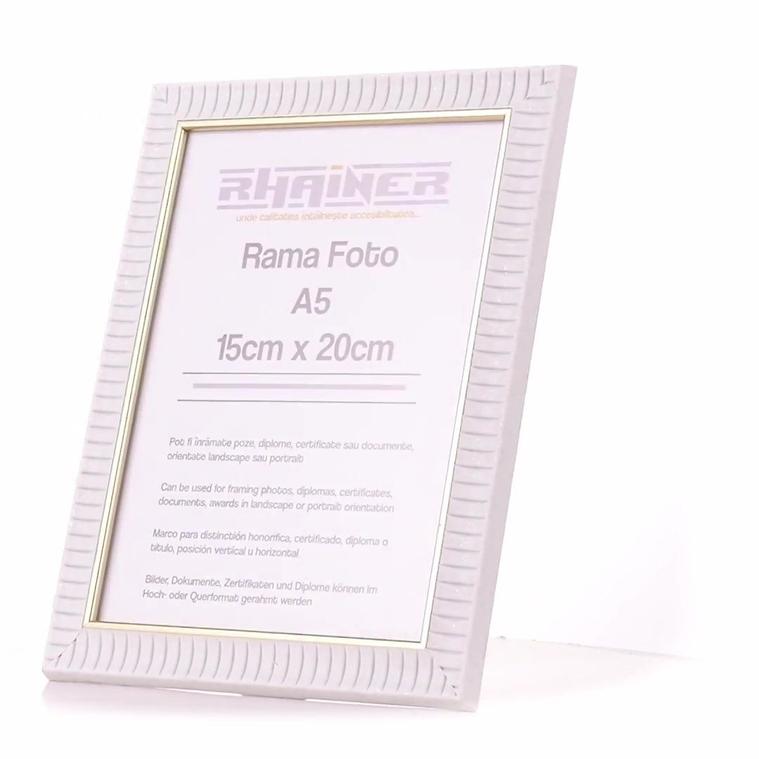 Merida photo frame white+gold A5