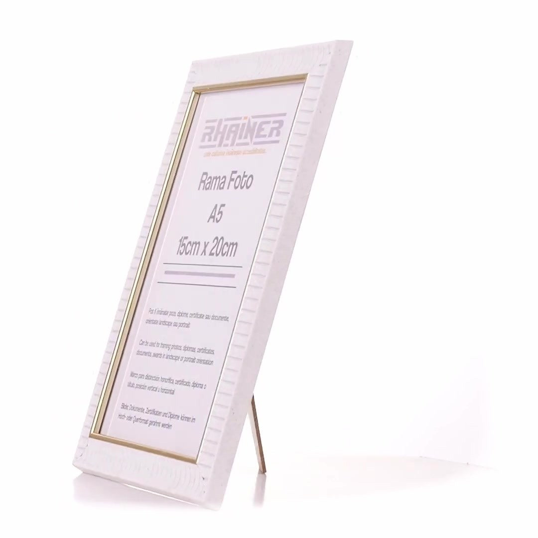 Merida photo frame white+gold A5