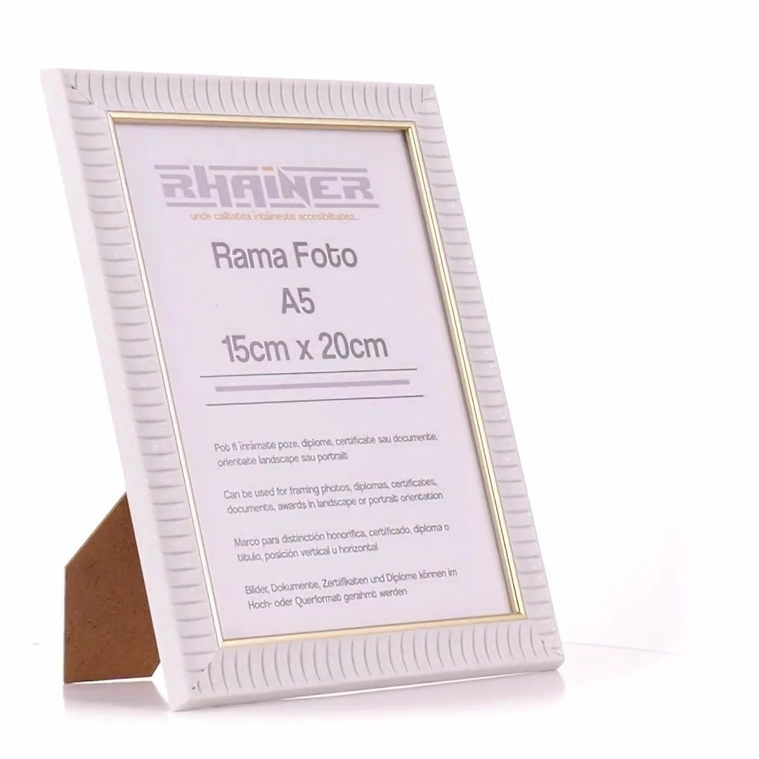 Merida photo frame white+gold A5