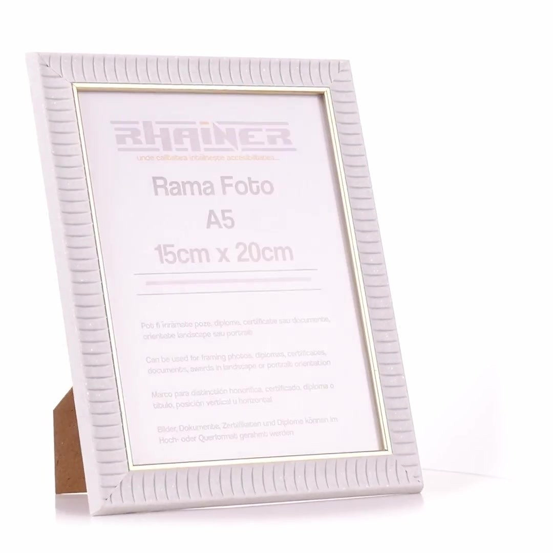 Merida photo frame white+gold A5