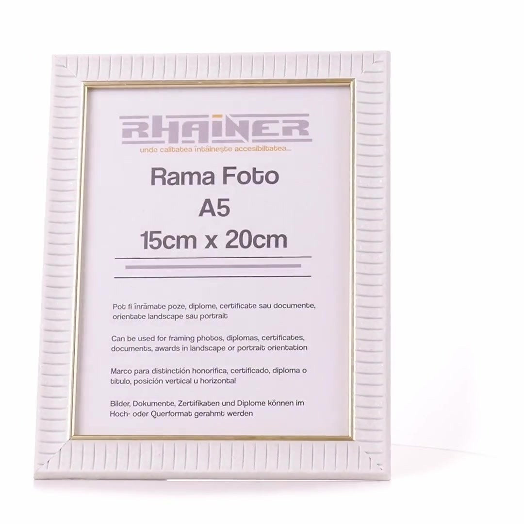 Merida photo frame white+gold A5
