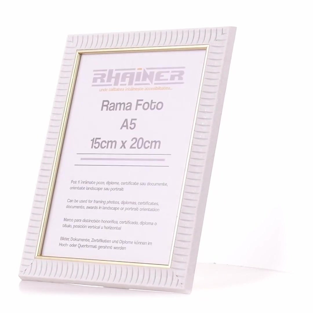 Merida photo frame white+gold A5