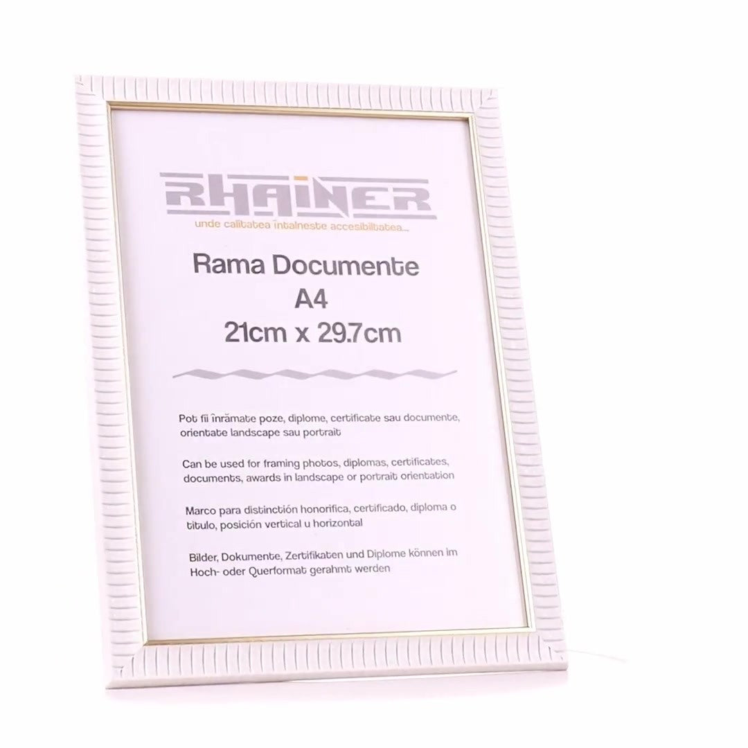 Merida white+gold photo frame A4
