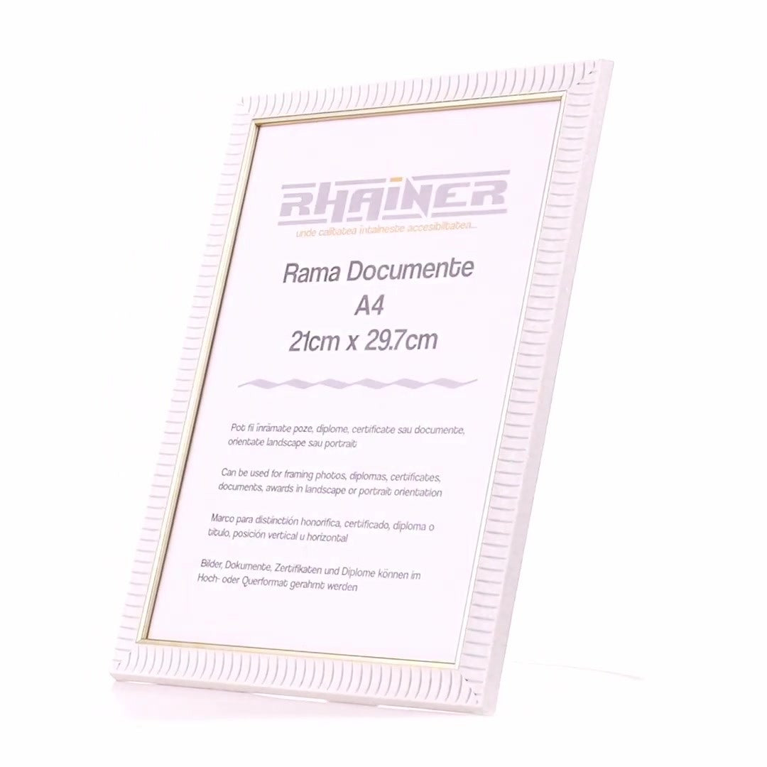 Merida white+gold photo frame A4