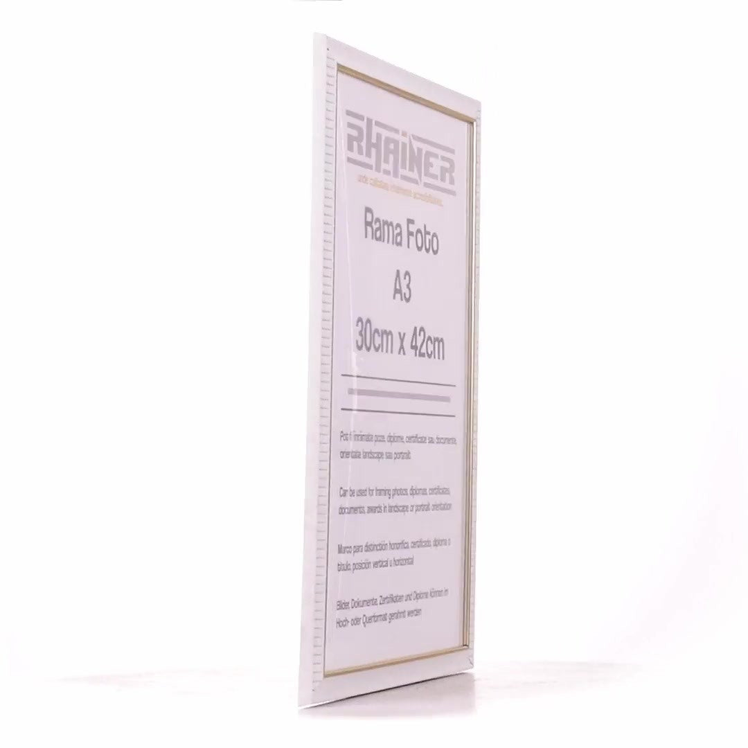 Merida white+gold photo frame A3
