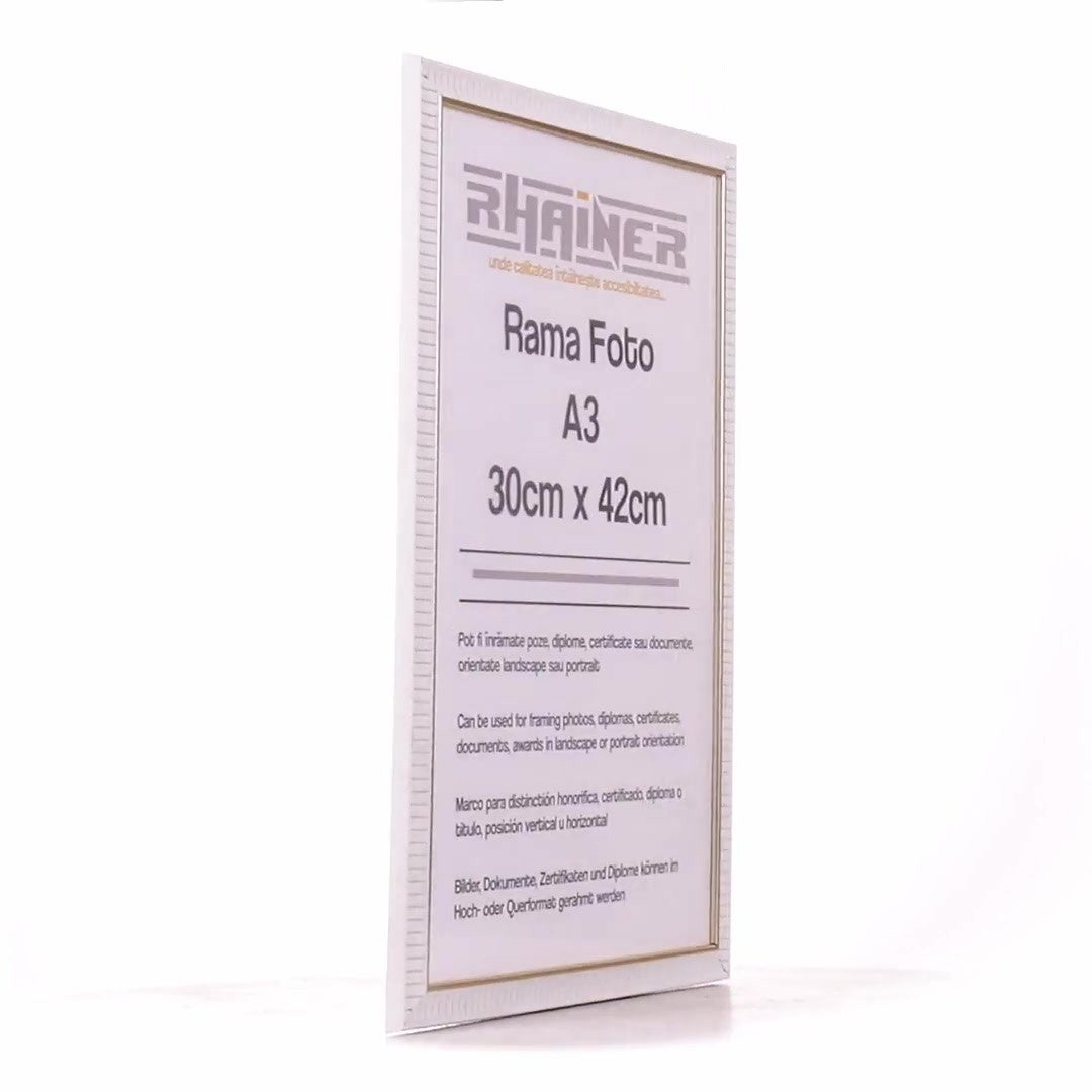 Merida white+gold photo frame A3