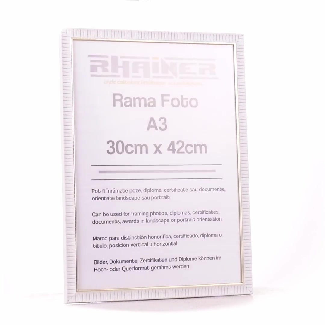 Merida white+gold photo frame A3