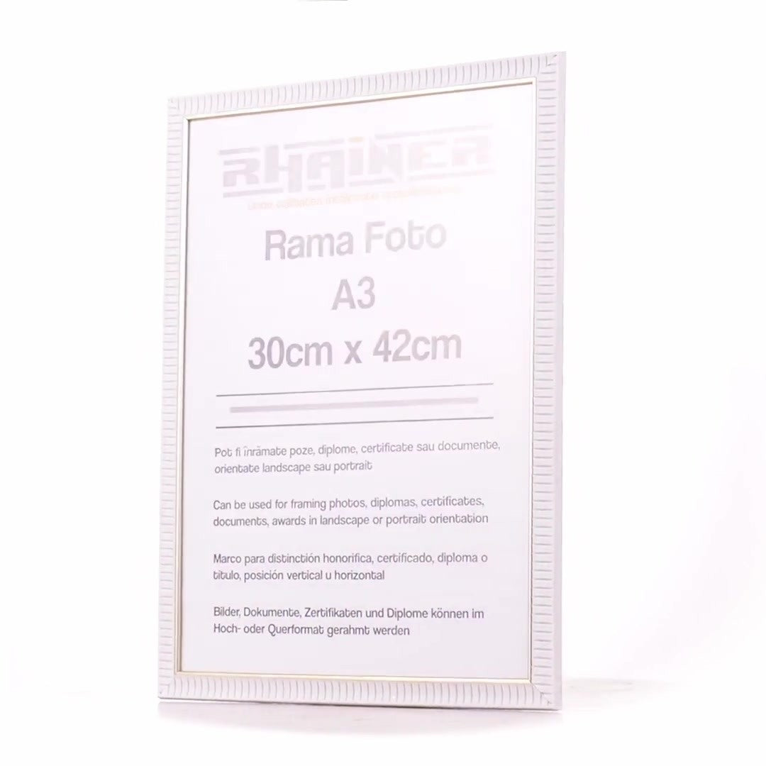 Merida white+gold photo frame A3