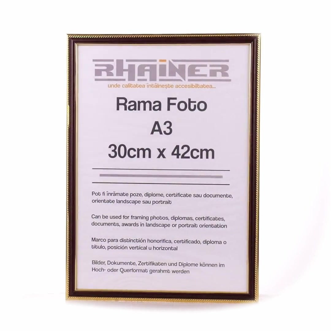 Athos brown+gold photo frame A3