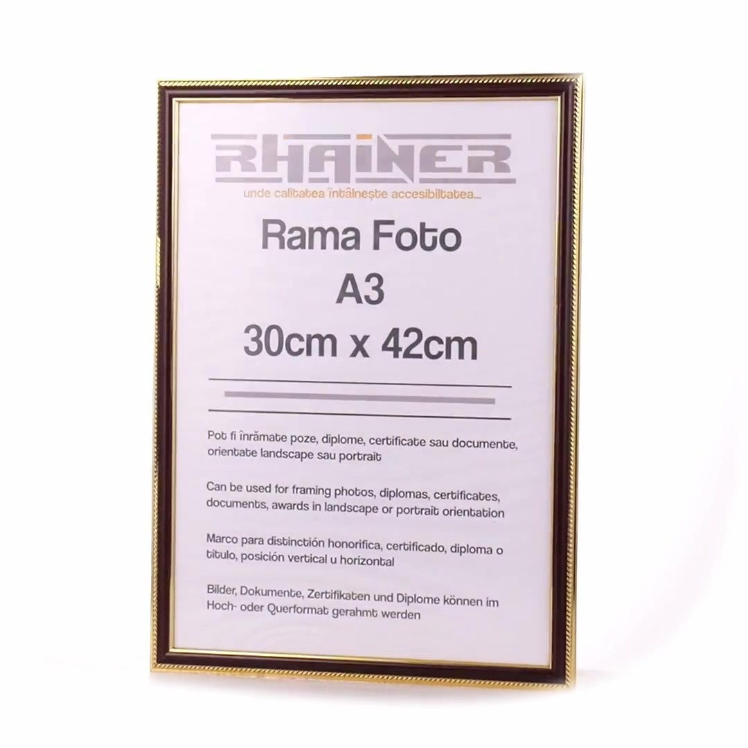 Athos brown+gold photo frame A3