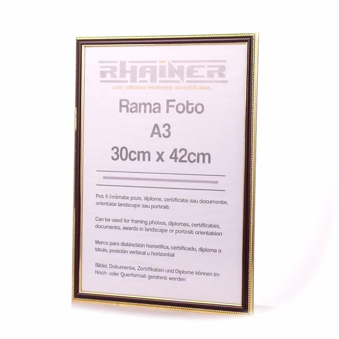 Athos brown+gold photo frame A3