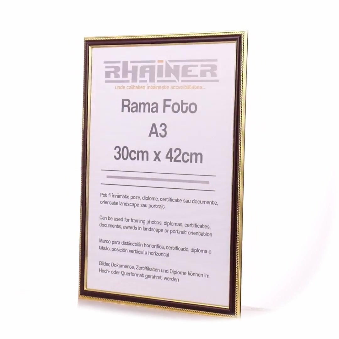 Athos brown+gold photo frame A3