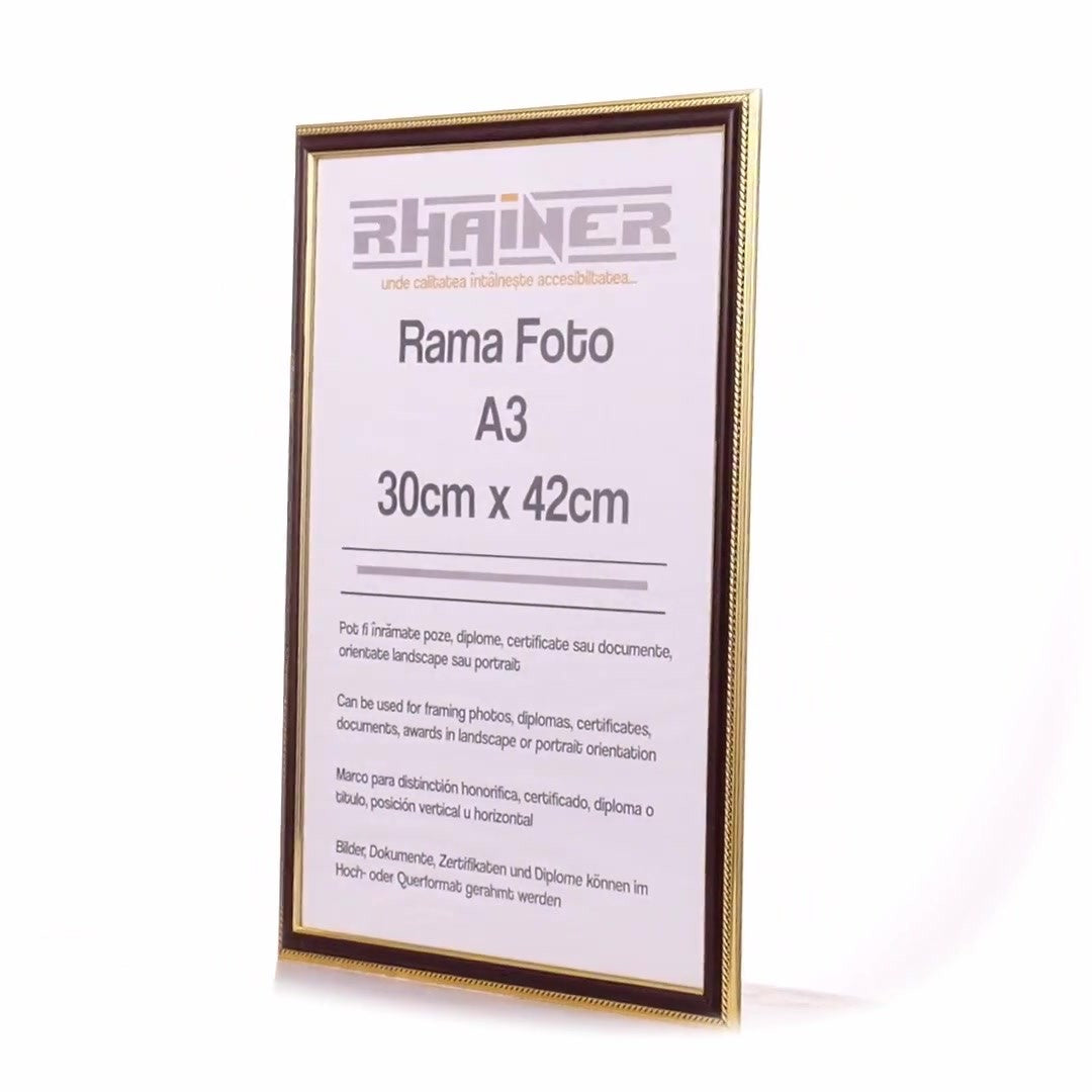 Athos brown+gold photo frame A3