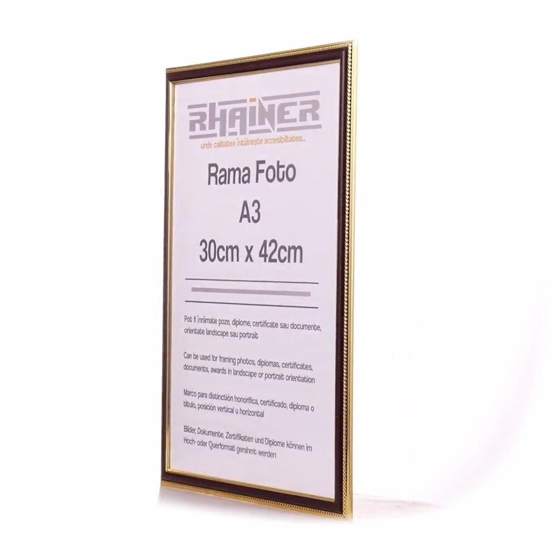Athos brown+gold photo frame A3