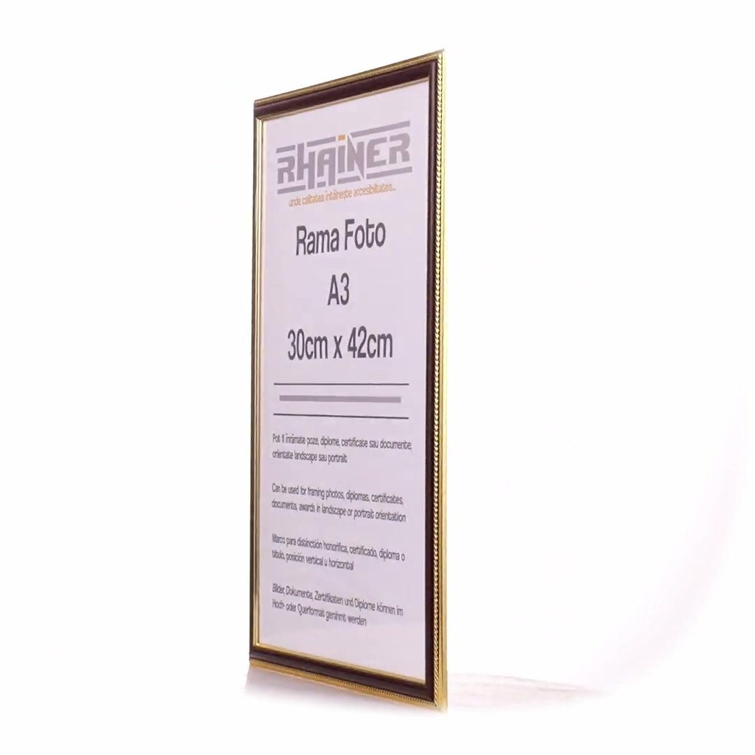 Athos brown+gold photo frame A3