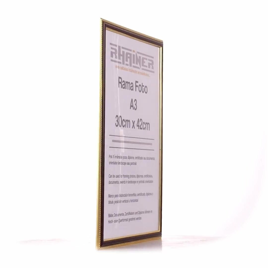 Athos brown+gold photo frame A3
