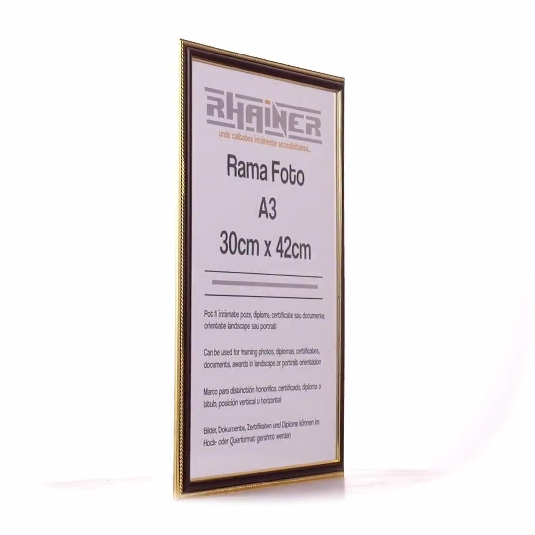 Athos brown+gold photo frame A3