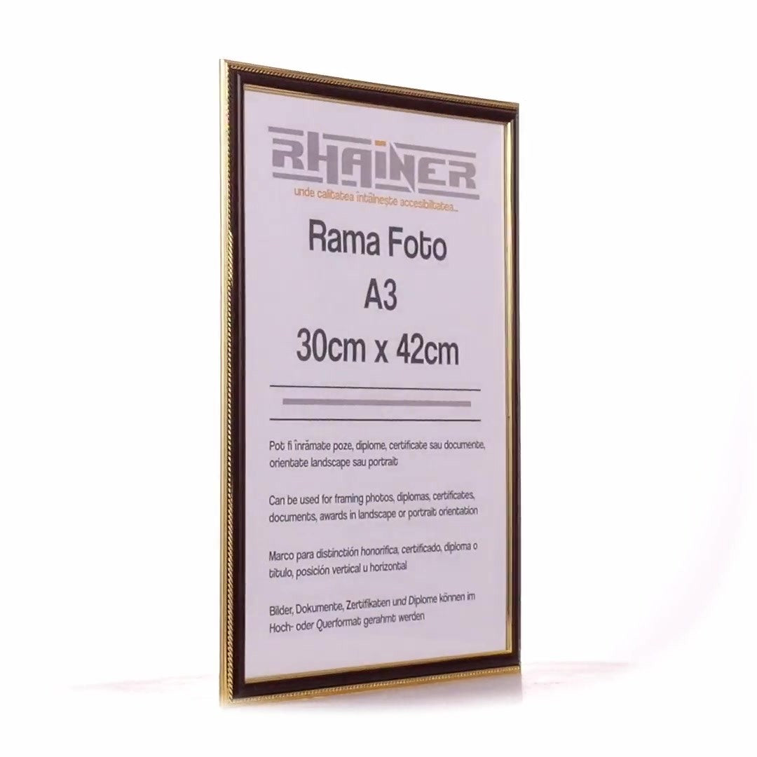 Athos brown+gold photo frame A3