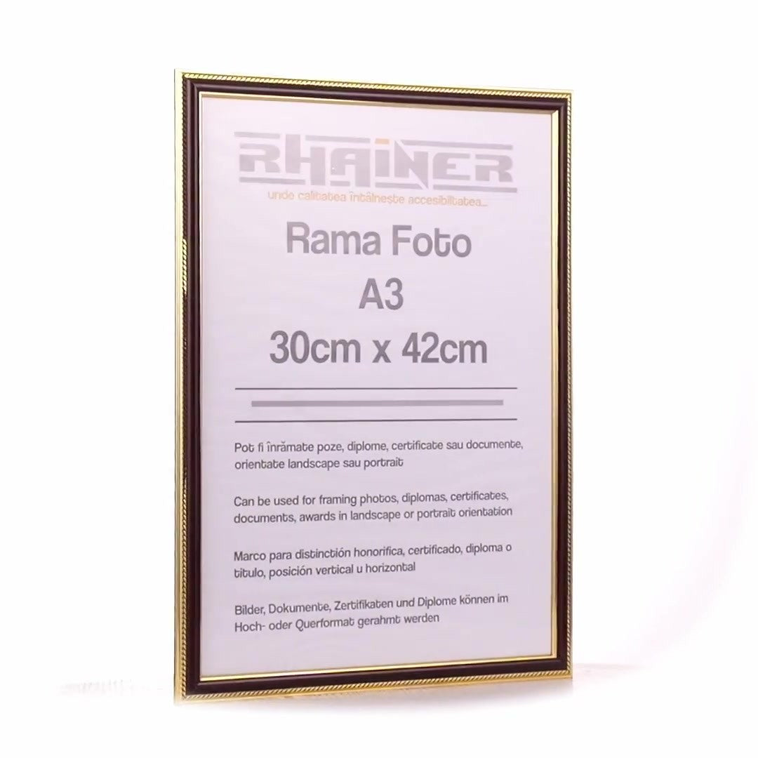Athos brown+gold photo frame A3
