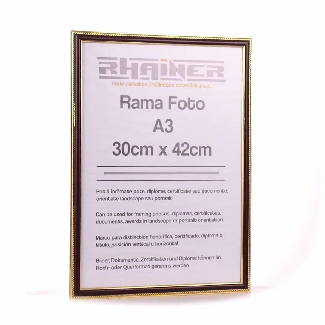 Athos brown+gold photo frame A3