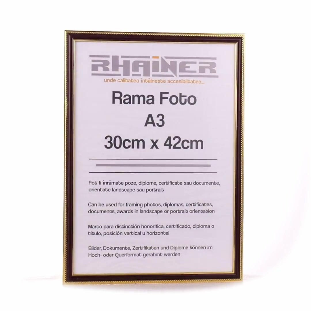 Athos brown+gold photo frame A3