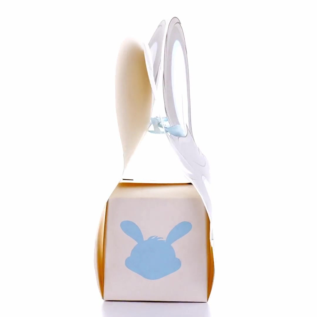 Box of 3D cheerful bunny mugs