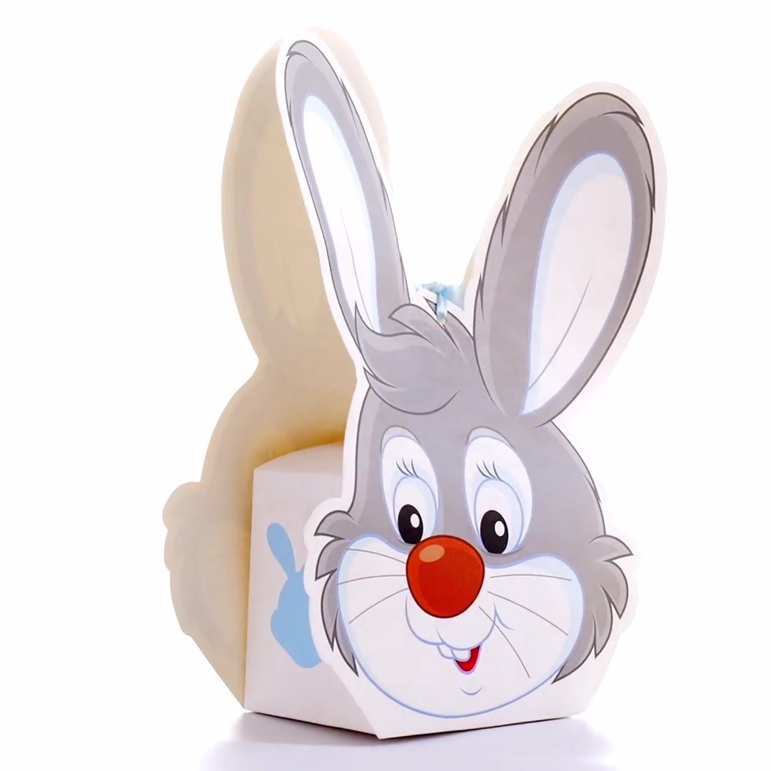 Box of 3D cheerful bunny mugs