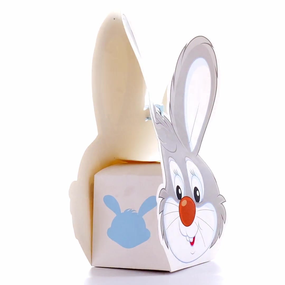 Box of 3D cheerful bunny mugs