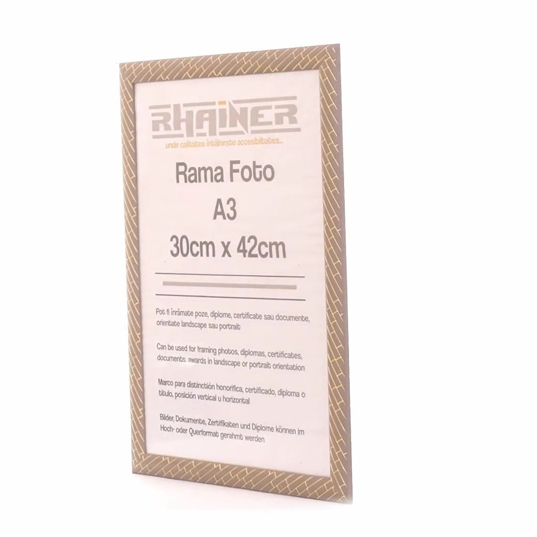 Barrio gray+gold photo frame A3