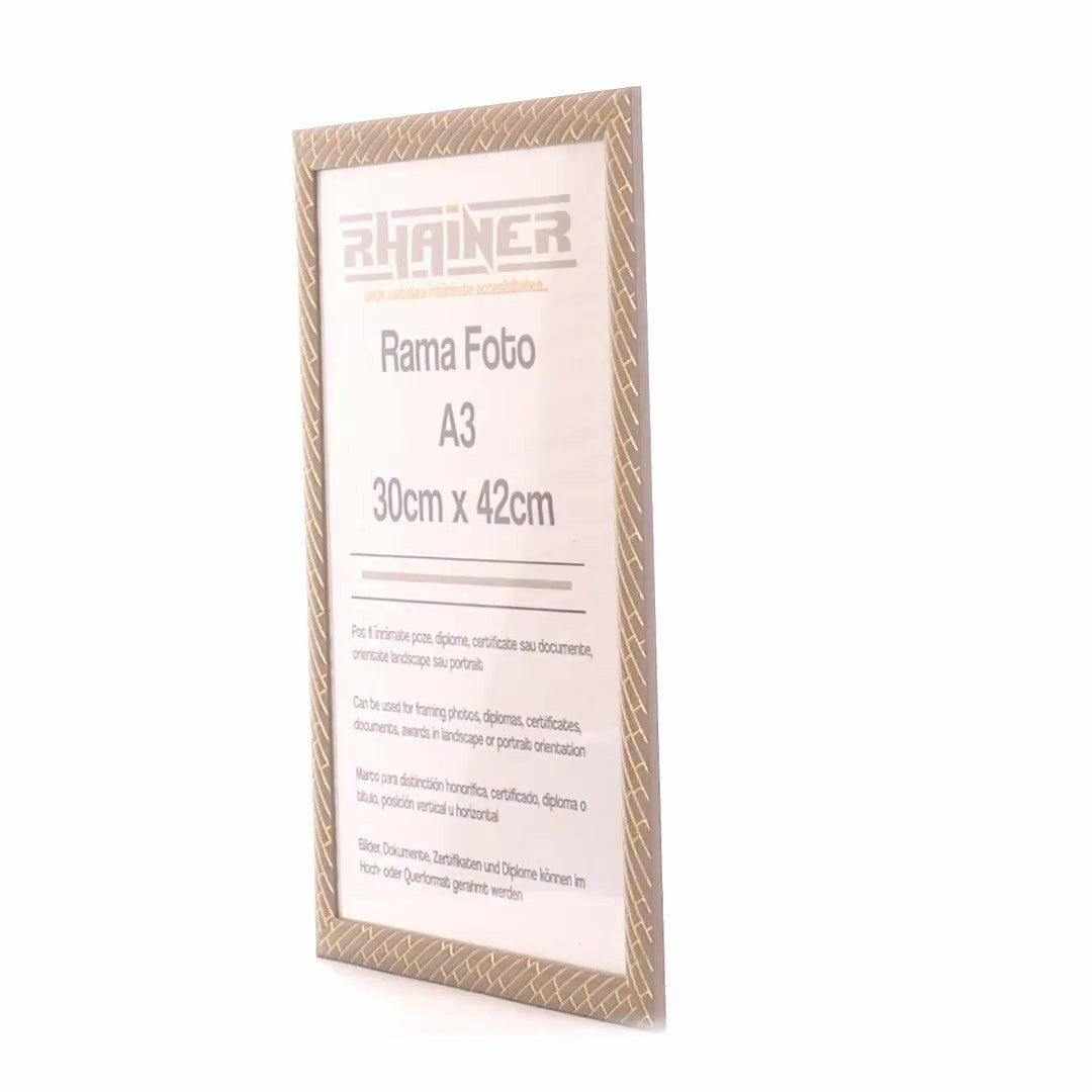 Barrio gray+gold photo frame A3