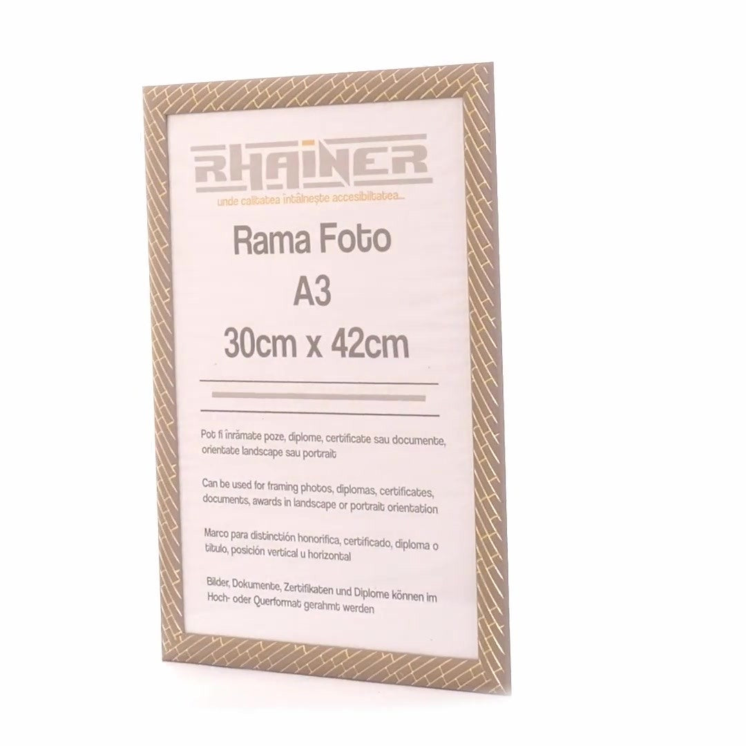 Barrio gray+gold photo frame A3