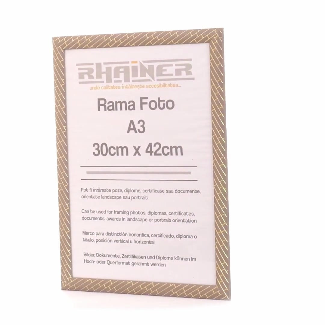 Barrio gray+gold photo frame A3