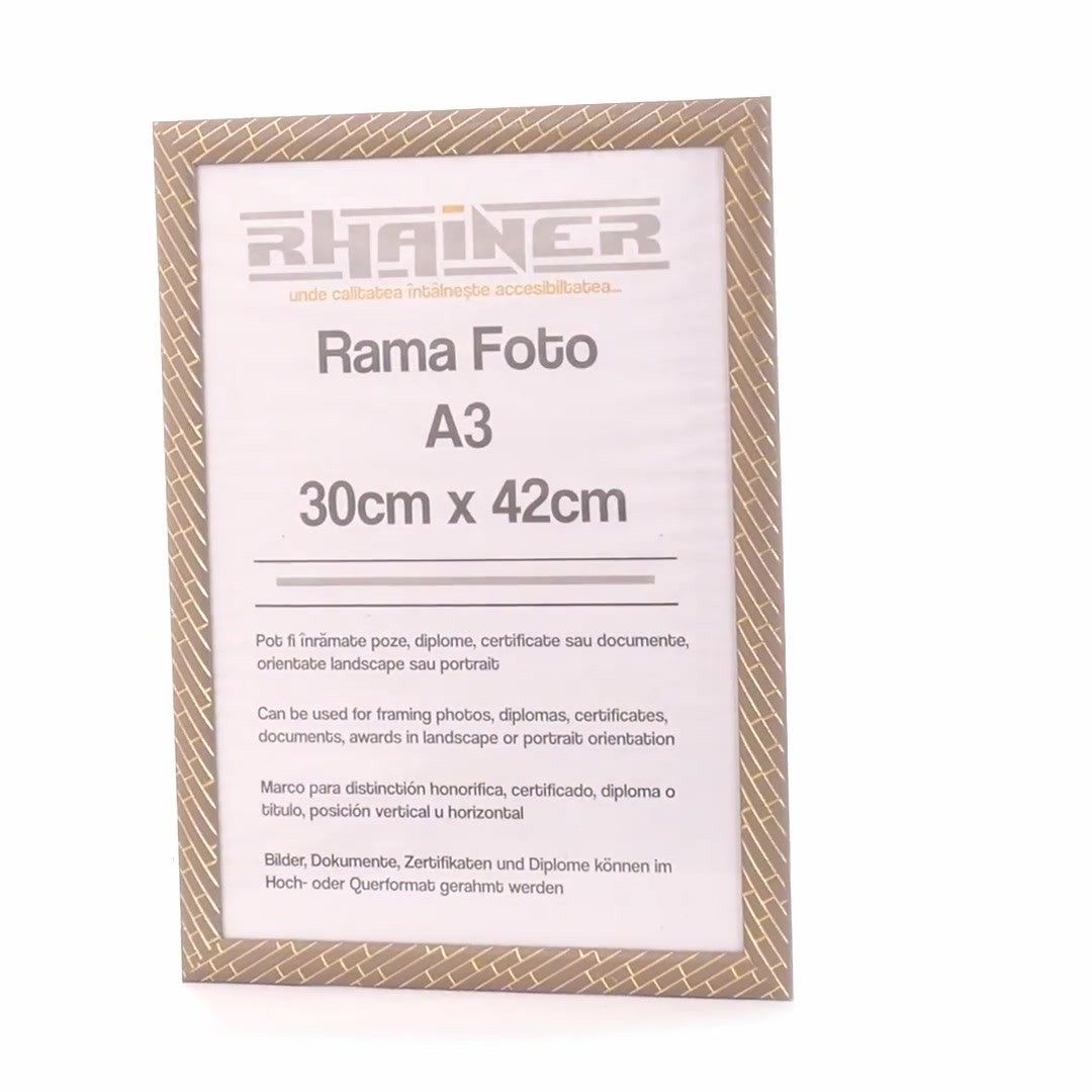 Barrio gray+gold photo frame A3