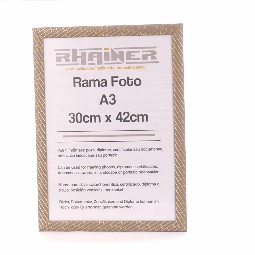 Barrio gray+gold photo frame A3
