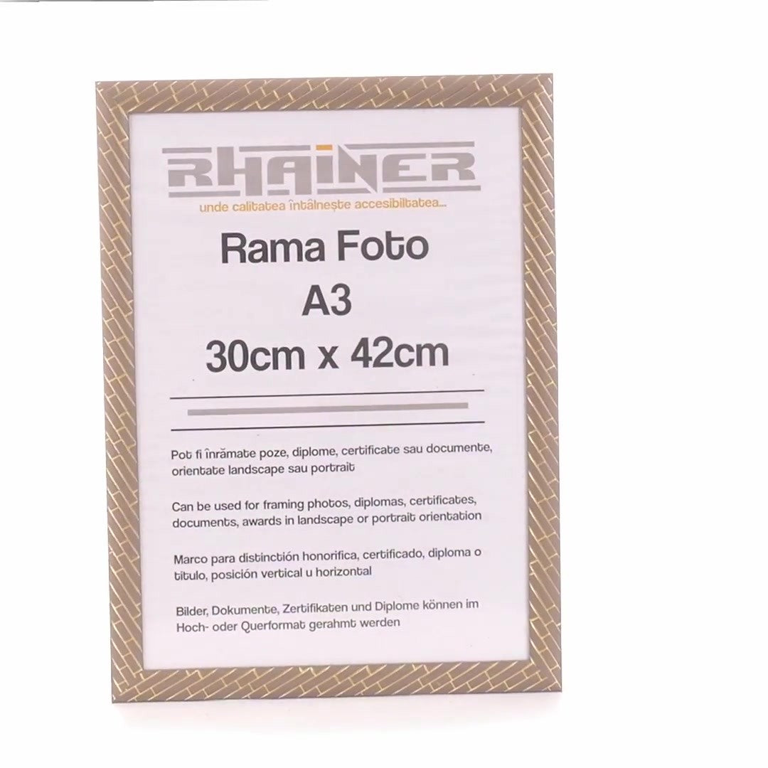 Barrio gray+gold photo frame A3